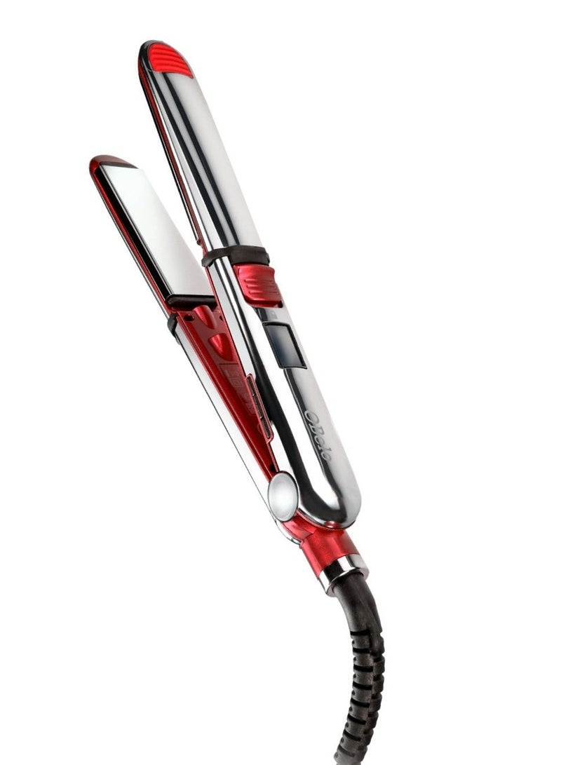 OBelo Professional 2-in-1 Titanium Ceramic Hair Straightener and Curler, equipped with ionic technology to reduce frizz, protect hair, and deliver salon-quality results at home. - Image 2